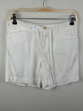 Lauren Ralph Lauren Shorts Petite 4P White Cotton Drawstring Summer Casual